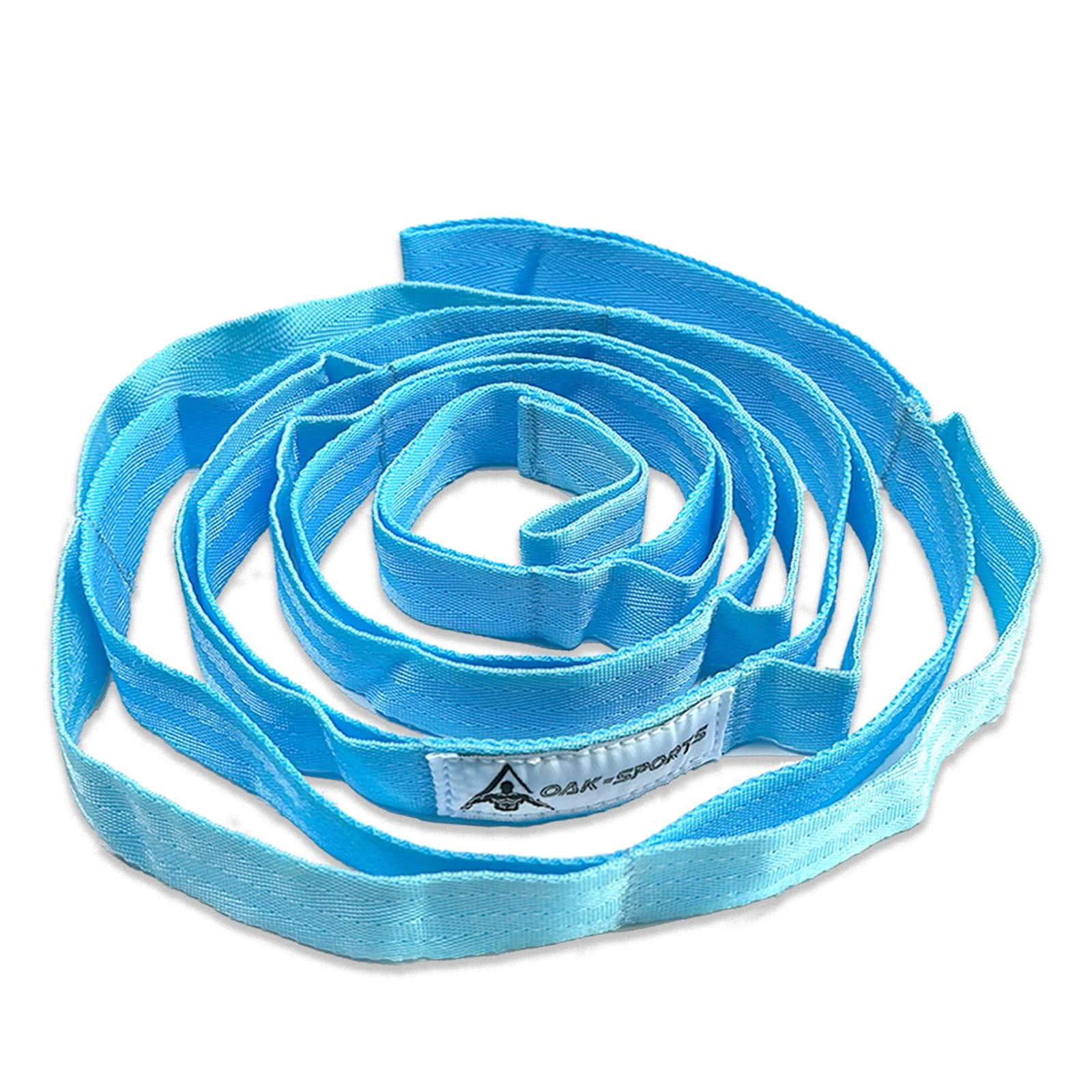 Correa Elástica Para Yoga Oak-sports Con Trabillas, Color Azul Claro