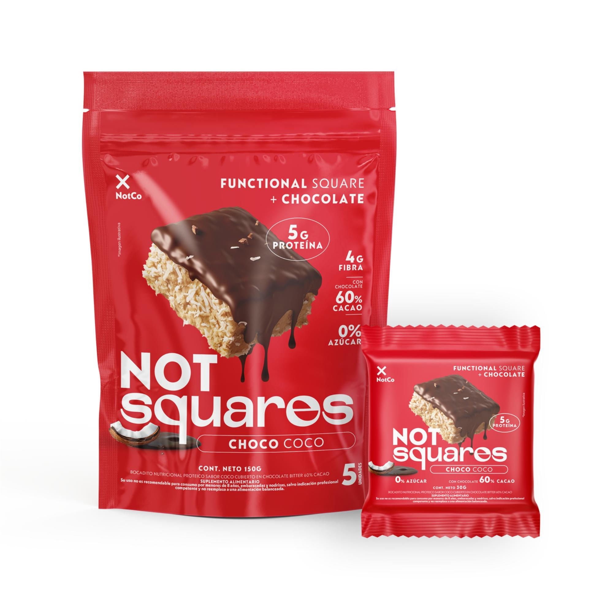 Barra De Proteina Notsquare Choco Coco 5un 150 g Notco