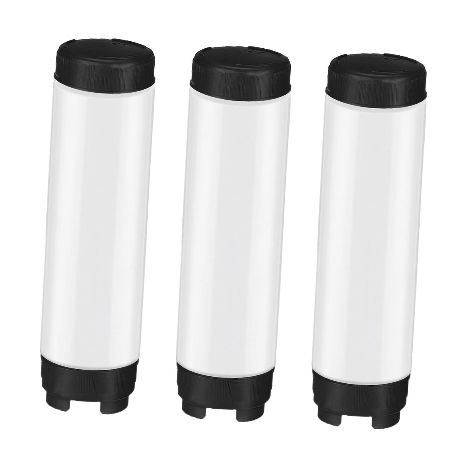 Magideal - 3 Botellas Exprimibles Invertidas Para Especias, Recipientes Exprimibles Para Salsas, Dispensadores De Especias Para Catering, Especias Y Cafeterías.