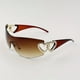 thumbnail image 3 of one-piece Gradient Lens Y2K Sunglasses for Women and Men - Heart Design, Hollow Temple, UV400 Protection, 3 of 5