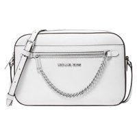 Cartera Michael Kors Womens Jet Set Large Saffiano Leather Crossbody Bag 35T1Sttc9L085 Opticwhitemulti