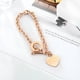 thumbnail image 5 of Pulsera de eslabones grabados de acero inoxidable con hebilla OT para mujeres y niñas, 5 of 7