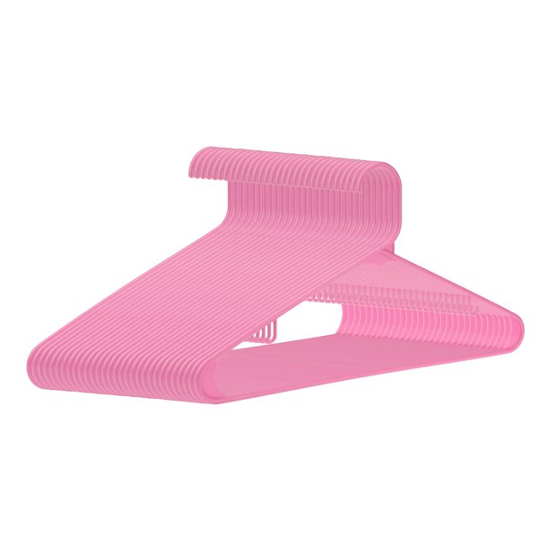 REGALWOVEN 30 Paquete de Perchas para Ropa, Perchas de Plástico, y Perchas Ahorra Espacio para Armario, Ropa, Abrigos, Pantalones, o Camisas Rosa