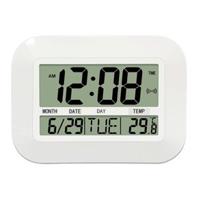 Magideal - Reloj De Pared Digital Grande, Calendario, Reloj De Pared, Reloj Despertador Con Día/Fecha/Temperatura Para De Noche, Decoración Para Hogar,