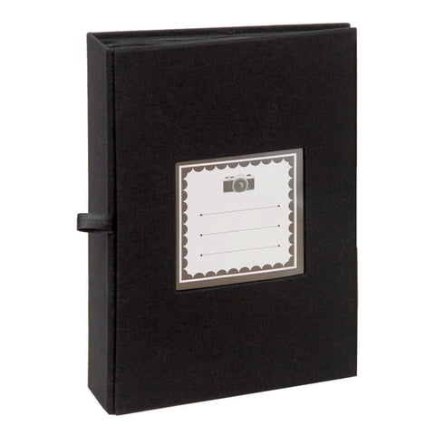 Vgo - Album Hojas Negras Con Tapa De Tela. Para Ensobrar 15X21 Cm / 100F