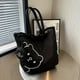 thumbnail image 3 of Simple Cartoon Bear Canvas Shoulder Bag, Versatile All-Match Tote Bag With Mini Coin Purse, 3 of 5