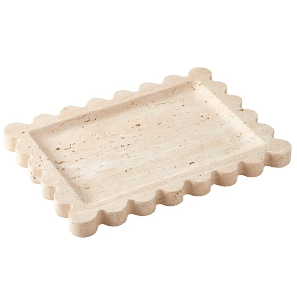 Bandeja De Travertino Natural Para Baño 27 5 X 20 Cm Color Beige