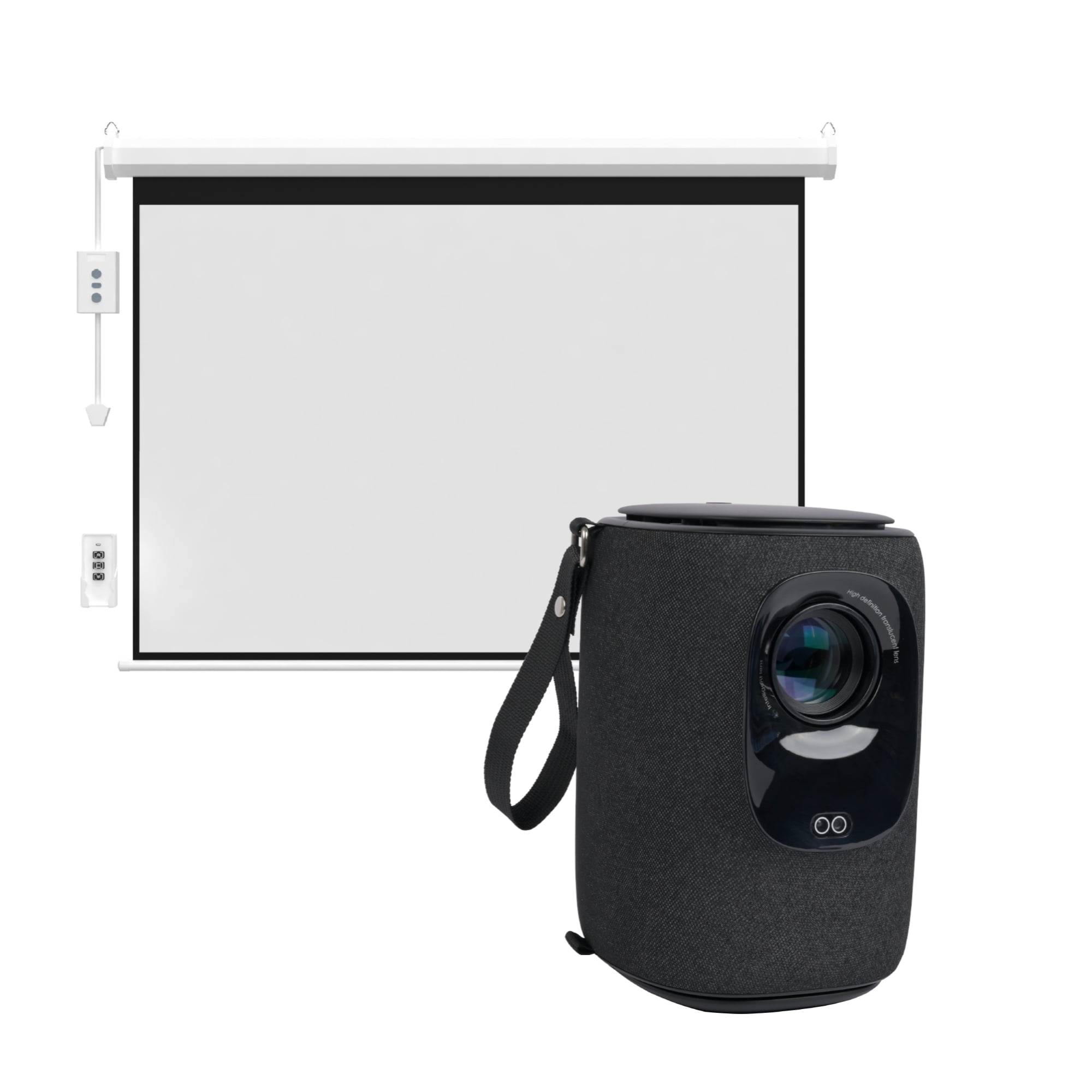 Proyector Portatil Nova 9000lm + Telón 100" Eléctrico Levo