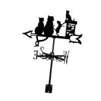 Magideal - Familia De Gatos, Veleta Hecha De Metal, Bandera Del Clima De Animales, Decoraciones En El Jardín En La Techo, Para El Pabellón De Jardín De Granja Al