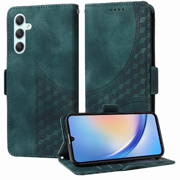 Carcasa FOXDOCK Samsung Galaxy A34 5G de cuero PU, diseño acolchado clásico, protección contra caídas y rayones