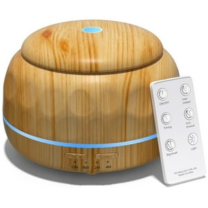 Veat00L - Difusor De Aceite Esencial, Humidificador De Aromaterapia De 300Ml, Pequeño Difusor Doméstico Con Control Remoto Y 7 Luces Ambientales Led De Color