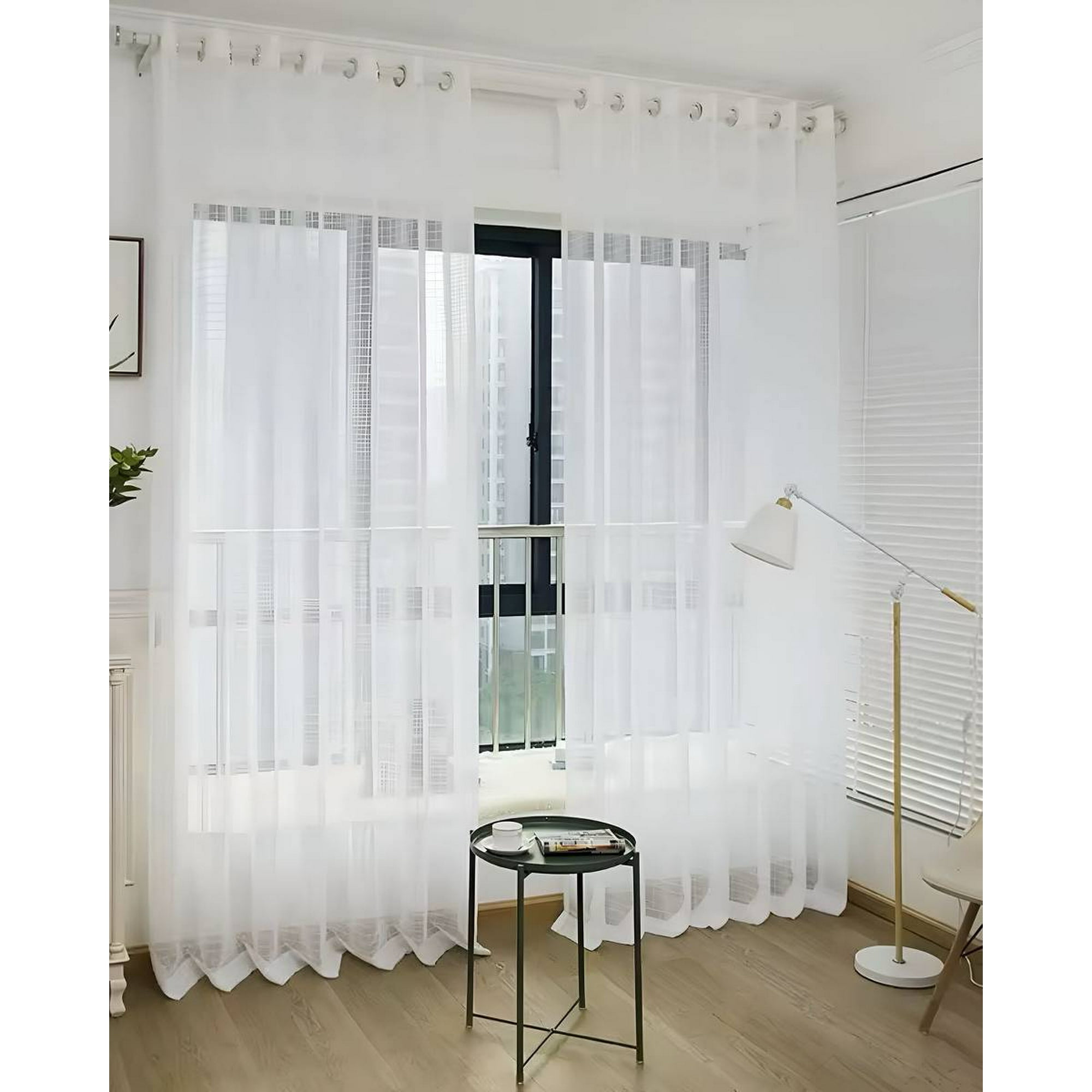 Genérico - 2 Panel De Cortina Visillo Transparente Con Textura 140x230cm