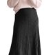 thumbnail image 5 of INSPIRE CHIC Falda de Punto para Mujer Plisada de Cintura Alta Línea A Acampanada Elegante Casual Elástica Invierno Maxi Faldas de Suéter Mediana Negra, 5 of 6