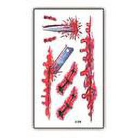 Nonstop - Tatuaje Temporal Halloween Cosplay Disfraz - Herida - 1F