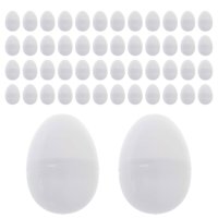 Magideal - Decoración De Pascua Huevos De Pascua Blancos Para Decorar Arte Vacío Decorativo Diy Pintura Huevos Huevos De Pascua Rellenables Para Oficinas Tiendas 50 Pcs