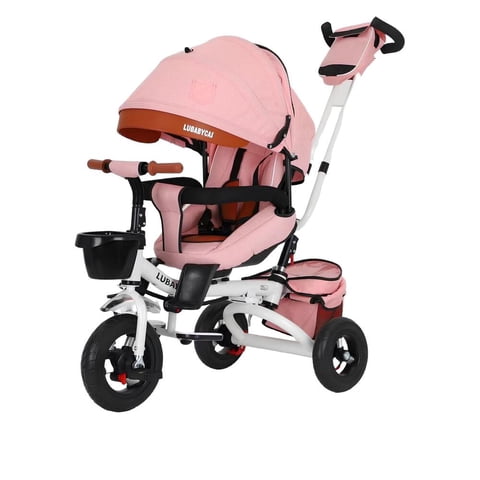 Triciclo Multifuncional Plegable Reclinable Rosado Lubabycas