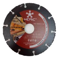 Metalfer - Disco Corta Madera Plastico 115Mm Hemic Negro