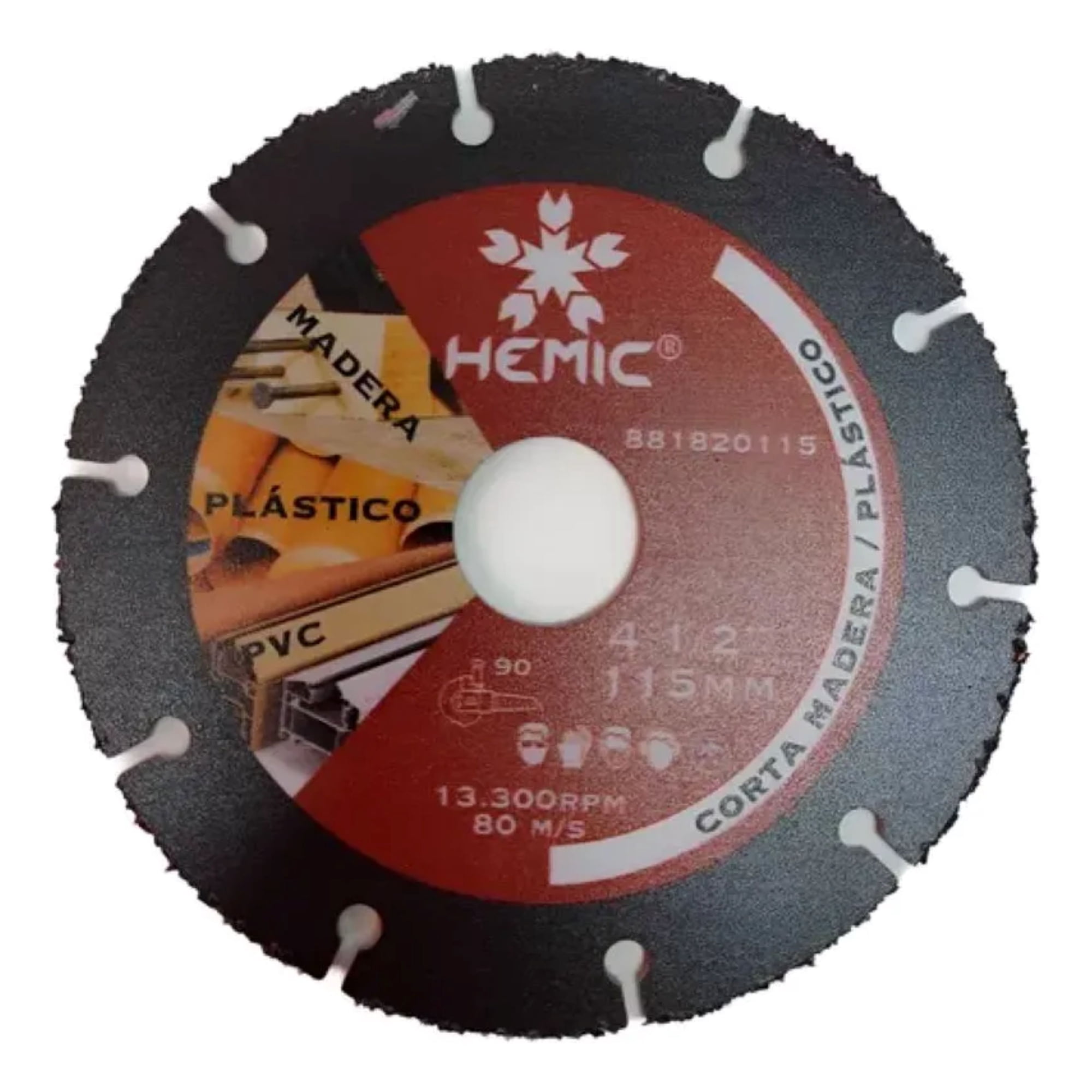 Metalfer - Disco Corta Madera Plastico 115mm Hemic Negro