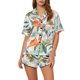 thumbnail image 1 of INSPIRE CHIC Conjuntos de pijama de satén para mujer Ropa de dormir Conjuntos de salón con tops y pantalones cortos M Verde-Blanco, 1 of 6