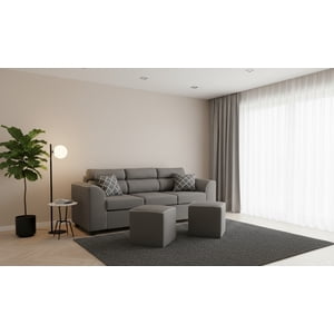 Fancy Hogar - Sofa Pufa 3 Cuerpos 2 Puff
