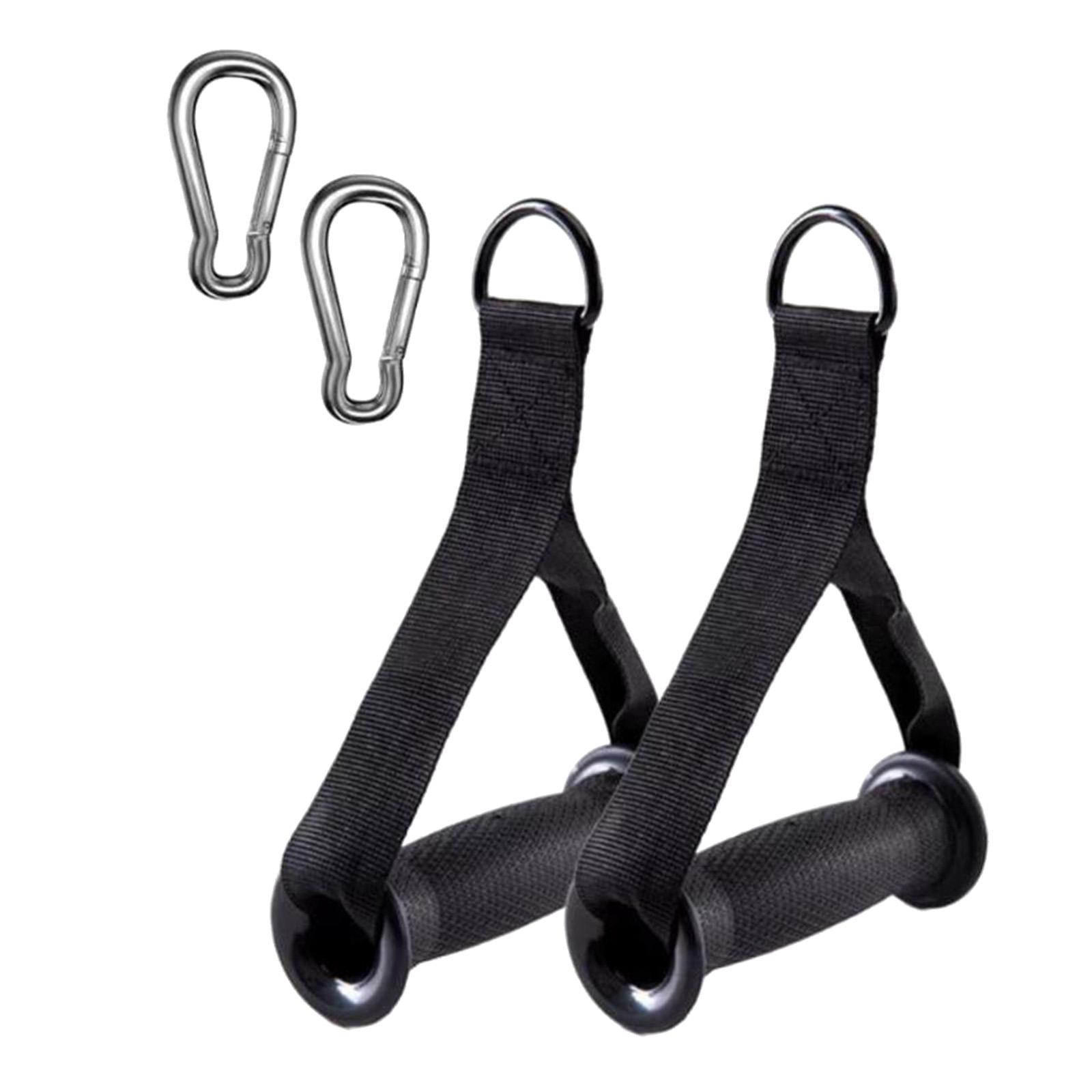 Ioensy - Accesorios De Agarre Para Gimnasio, Agarres De Banda De Resistencia Para Sistema De Poleas De Trabajo De Fitness, Color Negro