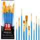 thumbnail image 1 of Set de Pinceles AROIC 10 piezas de Nylon con Mango de Madera para Acrílico, 1 of 3