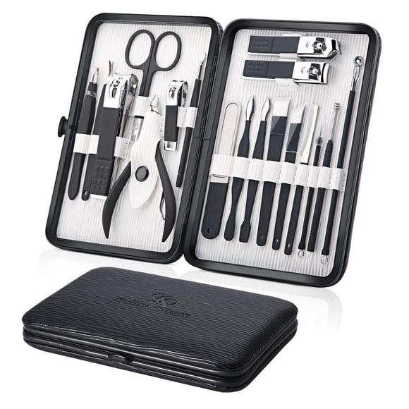 Set Manicura Pedicura YHIT KC5211574 Acero Negro Antióxido