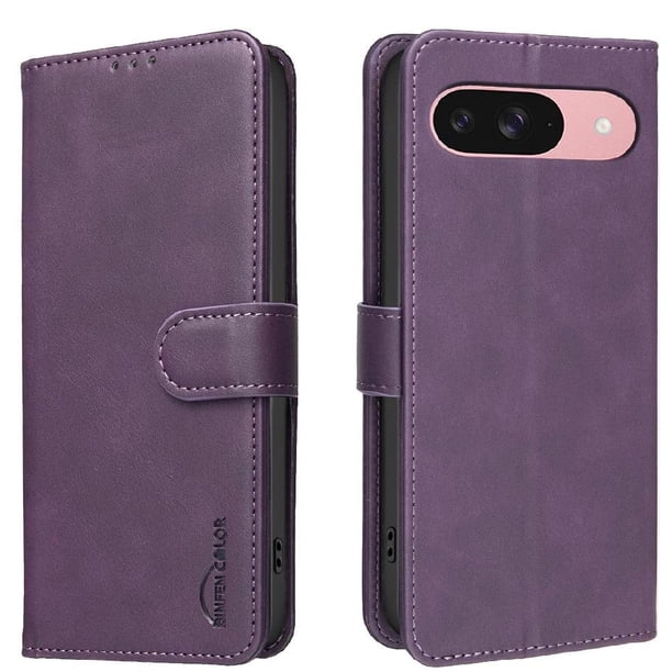 Funda Billetera para Google Pixel 9 pro XL Protección RFID y Soporte Ajustable Morado