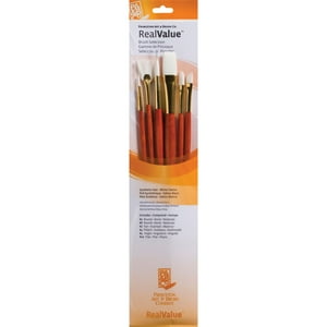 Set 6 Pinceles Princeton Mango Largo Pelo Taklon Blanco