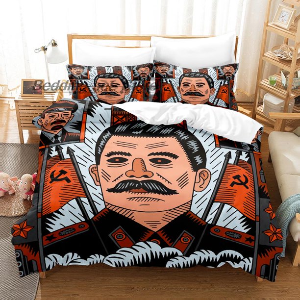 Russian Comrade Joseph Stalin Portrait Bedding Set Bed Set Aldult Kid Bedroom Duvetcover Sets