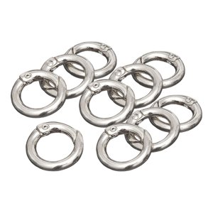 Magideal - Mosquetón Redondo De Aleación De 10 Uds., Clip A Presión, Hebilla De Llavero De Resorte, Accesorio De Organización Diy Para Bolso, Monedero, Llavero C , Argenta 20Mm