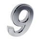 thumbnail image 4 of Número de puerta autoadhesiva de plástico plateado Signo numérico fijo número 9, 4 of 5