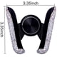 thumbnail image 3 of Soporte para teléfono de coche con cristales brillantes, mini soporte automático para ventilación de salpicadero, universal, ajustable 360°, accesorio para coche para mujeres y niñas (blanco), 3 of 5