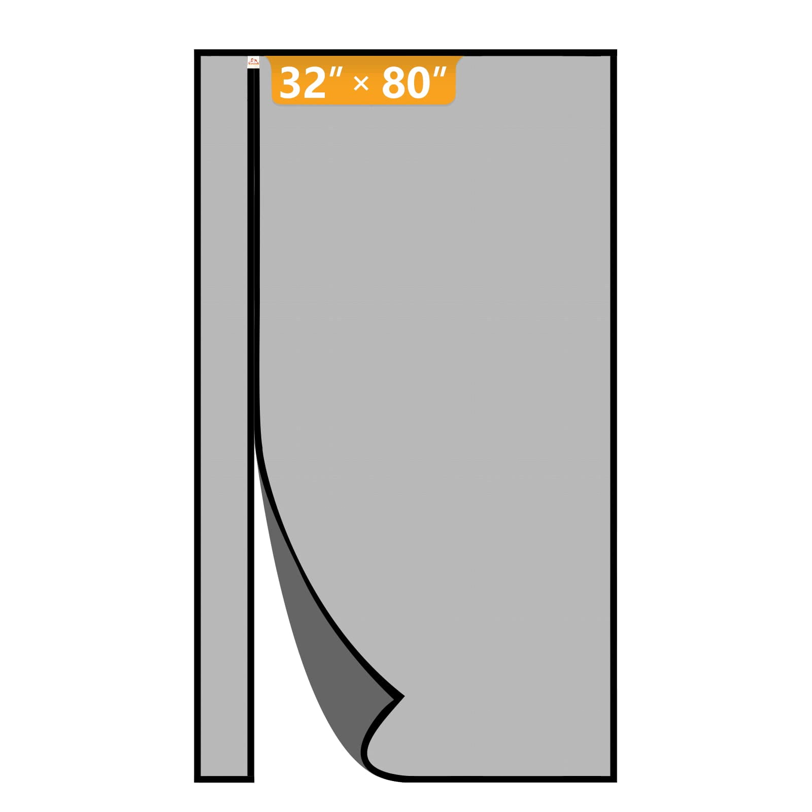 Puerta Mosquitera Magnética Yotache 32"x80" Reversible En Negro