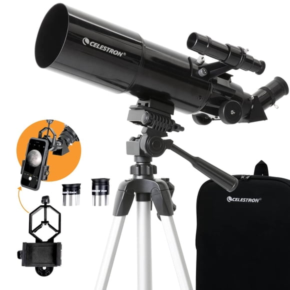 Telescopio Celestron, refractor telescópico de viaje de 80 mm con accesorios
