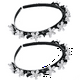 thumbnail image 1 of Diadema con horquillas y doble flequillo con diamantes de imitación, accesorios para el cabello, diademas trenzadas con clips, diademas retorcidas, 1 of 5