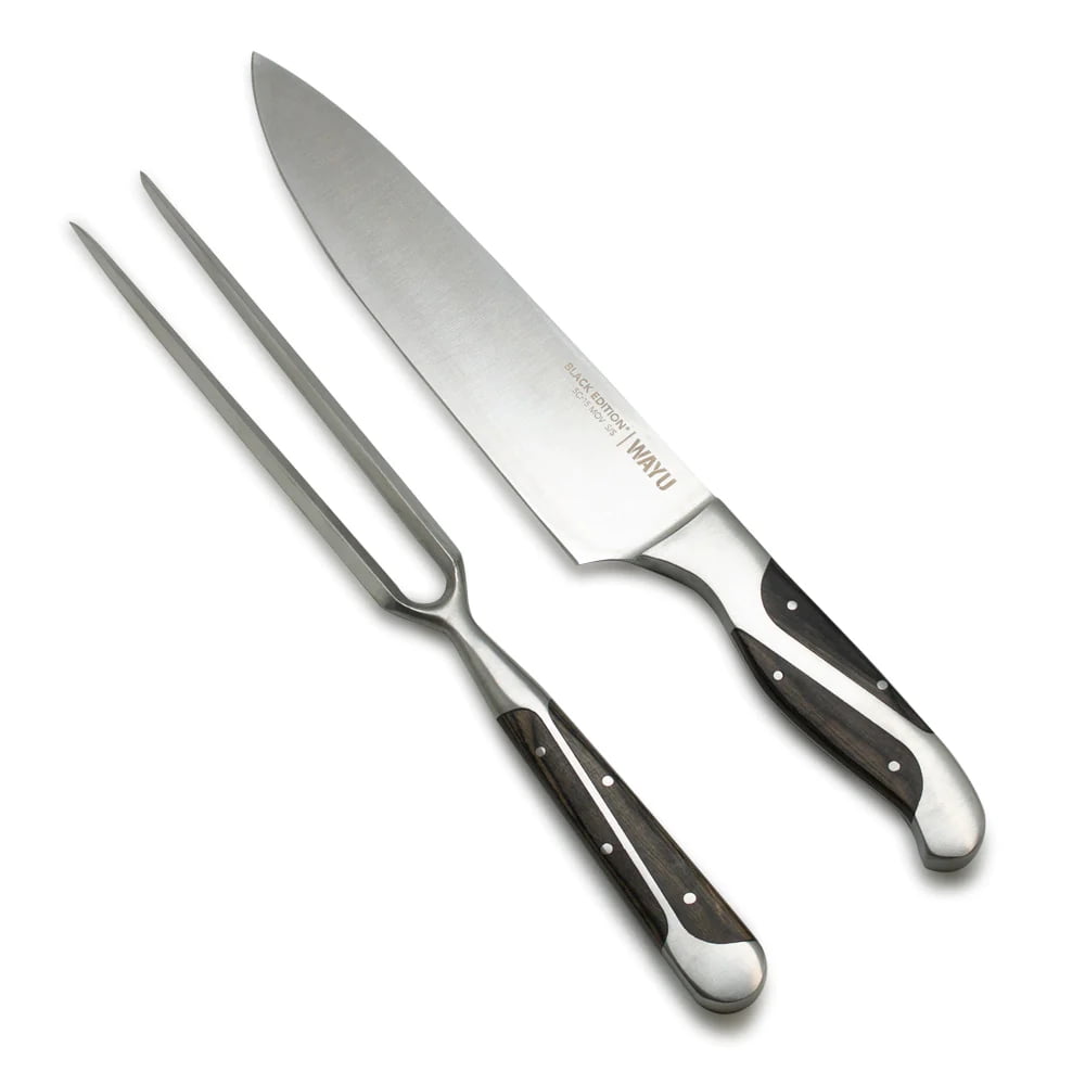 Disparo - Set Parrillero Wayu Black Edition Cuchillo Con Pincho Premium