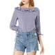 thumbnail image 1 of INSPIRE CHIC Blusa de Verano Transparente con Cuello Volante y Manga Corta de Lunares para Mujer L Púrpura, 1 of 8