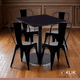 thumbnail image 2 of Mesa restaurant 70x70 Tubo Metal cubierta MDF + 4 Sillas Tolix - Negra, 2 of 8