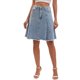 thumbnail image 1 of Falda de Mezclilla para Mujer INSPIRE CHIC Regreso a Clases Cintura Alta Línea A Dobladillo Crudo Falda de Jean Azul Claro Gary XL, 1 of 6