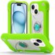 thumbnail image 1 of Funda for Apple iPhone 15 de 6.1 Pulgadas con Soporte de Doble Anillo, Soporte Giratorio de 360°, PC+silicona, Cubierta de Teléfono a Prueba de Golpes de Grado Militar de Alta Resistencia, Verde, 1 of 6