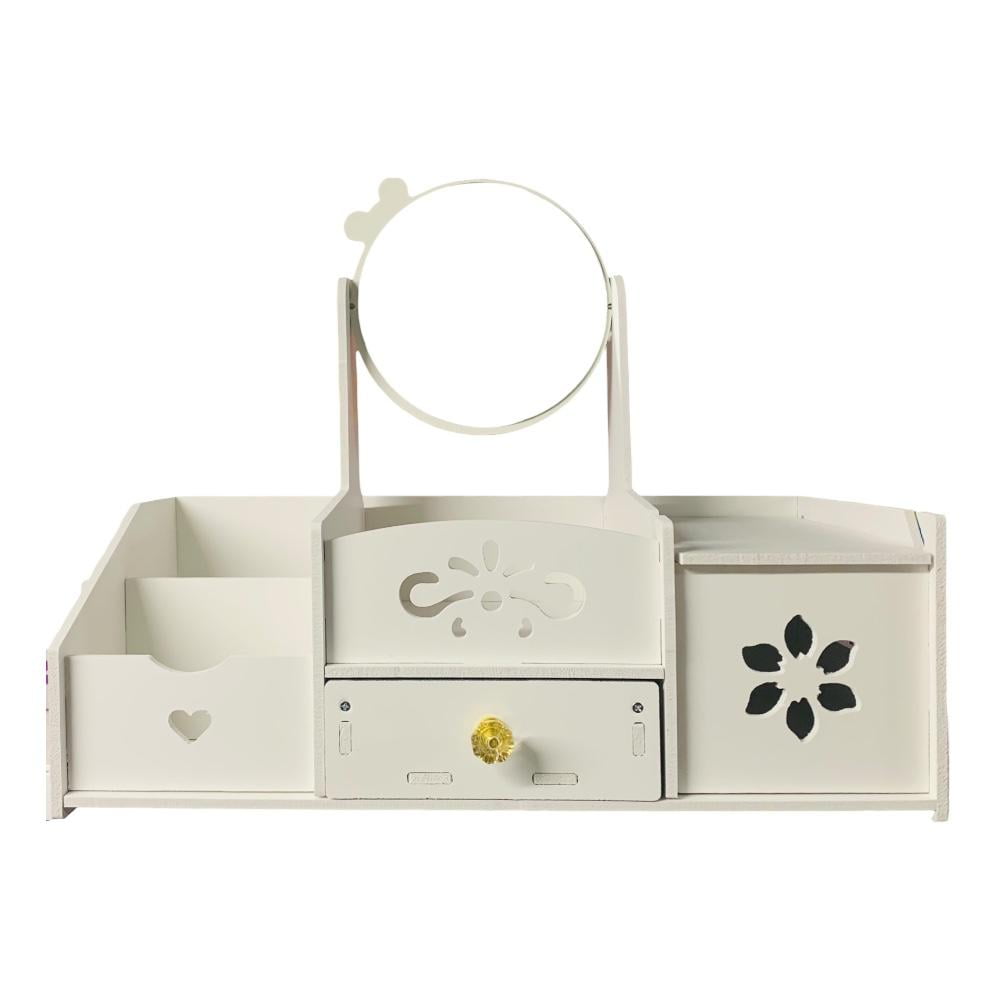 N-ofertas - Organizador Maquillaje Joyas Con Espejo Multiuso