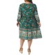 thumbnail image 3 of Agnes Orinda Vestido de Verano Talla Grande para Mujeres Escuela Universidad Casual Bohemio Floral Cuello en V Manga 3/4 Midi Corto Vestido de Playa 4X Verde Oscuro, 3 of 6