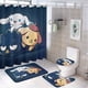 thumbnail image 1 of Badtz Maru-theme 4-Piece Shower Curtain Set with Rugs, Waterproof Bathroom Decor Set Includes Bath Mat, U-Shaped Rug, Toilet Lid Cover and Curtain with Hooks, 1 of 6