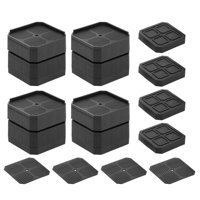 Magideal - Elevadores De Cama Antideslizantes Para Muebles, Almohadillas Para Muebles, Elevadores De Patas Para Muebles, Piso Antiarañazos Para Cama, Mesa, Lavad L Cuadrado