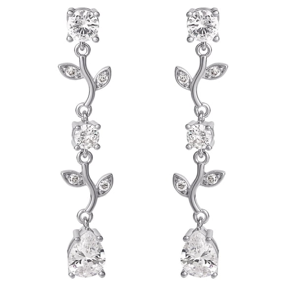 Aretes Believe by Brilliance Plateado CZ Rama Colgante