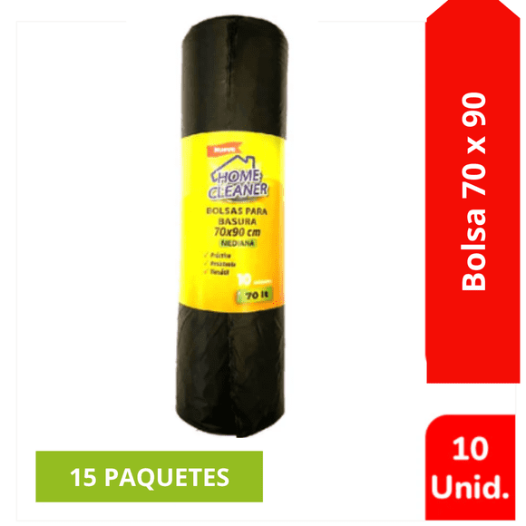 Pack x15 Bolsa De Basura Home Cleaner 70 x 90 cm