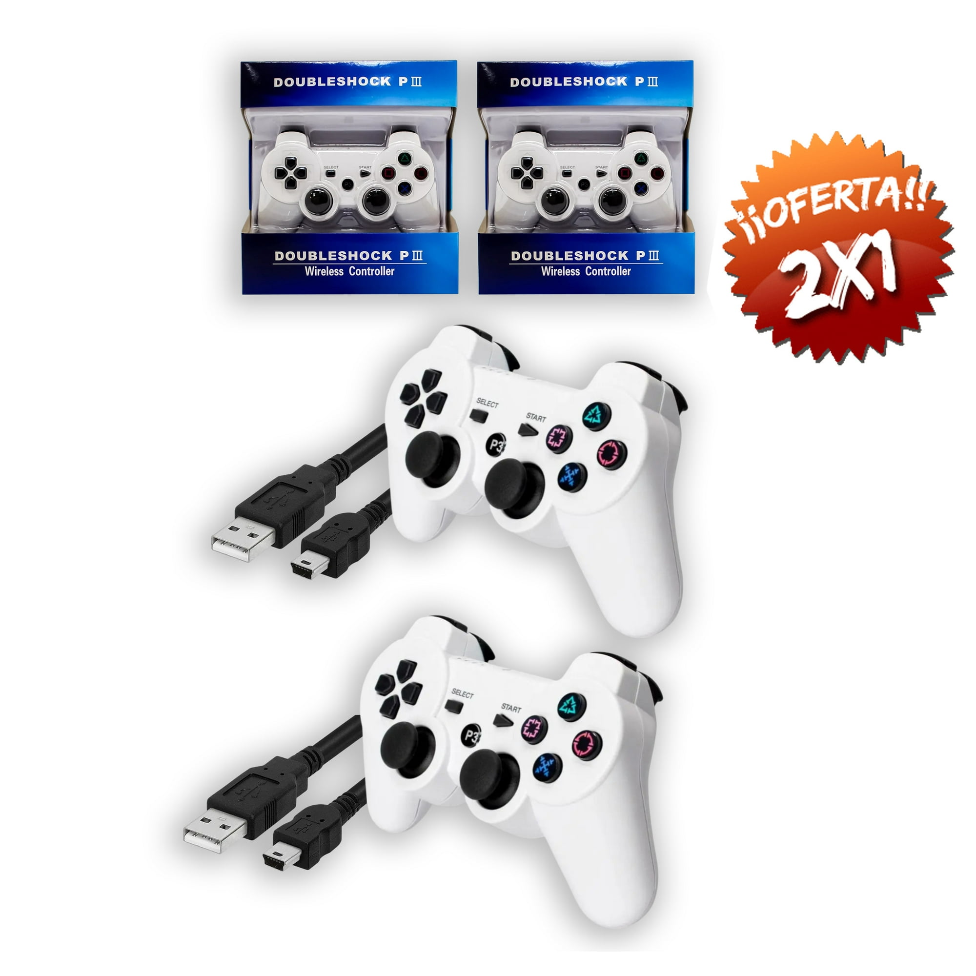 Oem - Control Joystick Compatible Ps3 / Play 3 Bluetooth Pack 2 Unidades