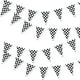 thumbnail image 1 of Banderín de plástico blanco y negro con diseño de cuadros para fiestas, de 100 pies de largo, para decoración, cumpleaños, suministros para eventos, festivales, niños, banderas negras y blancas., 1 of 6