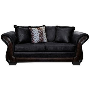 América Decora - Sofá Con Resorte Estructural 3 Personas Finis Envejecido Negro